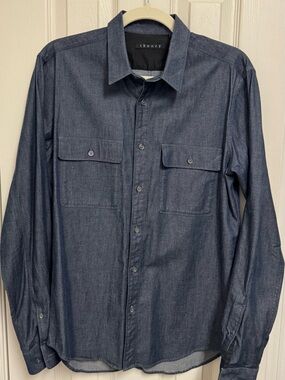 Theory Navy Blue Shirt with Black Interior Label